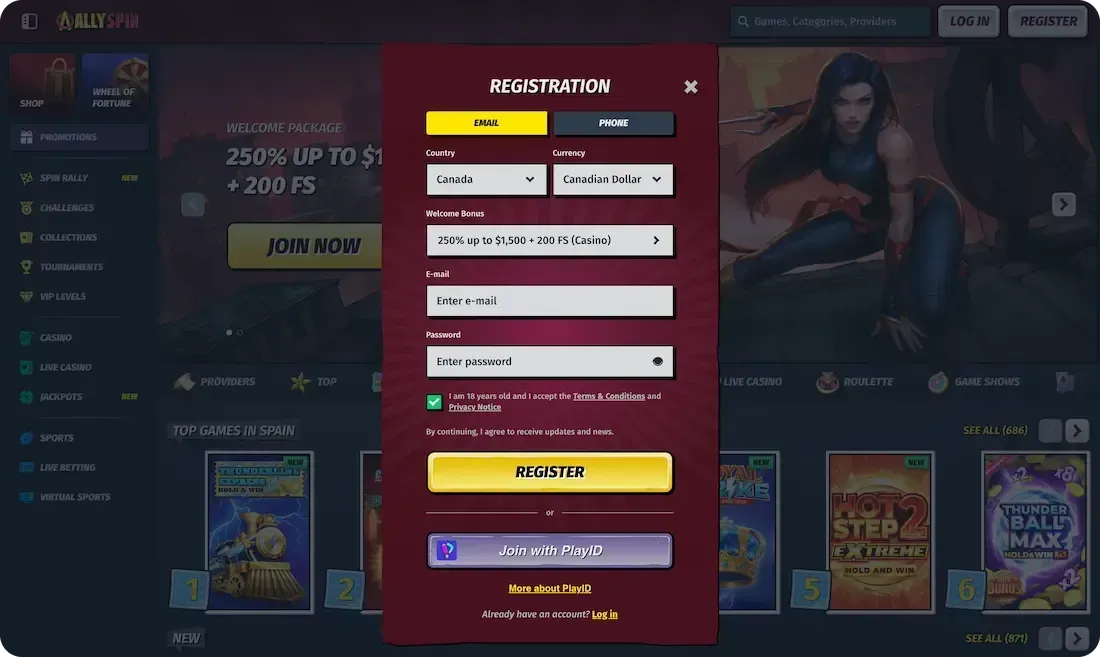 Allyspin login