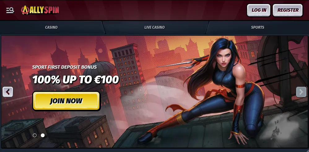 Allyspin Casino - Interfaccia principale